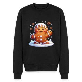 Gingerbread Gingerbread Man Gingerbread Child Sweet Xmas - Men's Premium Organic Jumper - black - Front - Nico (187cm)