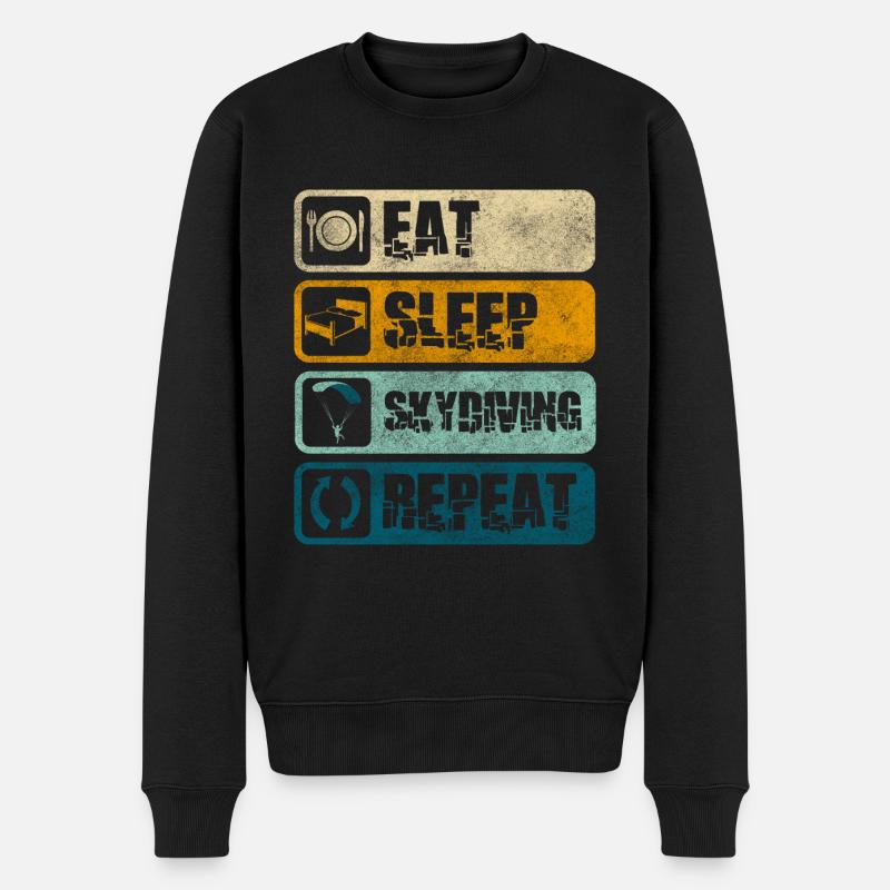 Skydive Himmel Höhe Gleitschirmfliegen - Männer Premium Bio Pullover - Schwarz