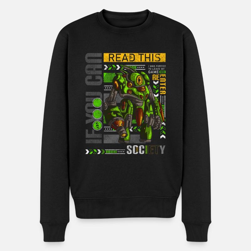 Manette Gamer Nerd League - Pull Premium bio Homme - noir