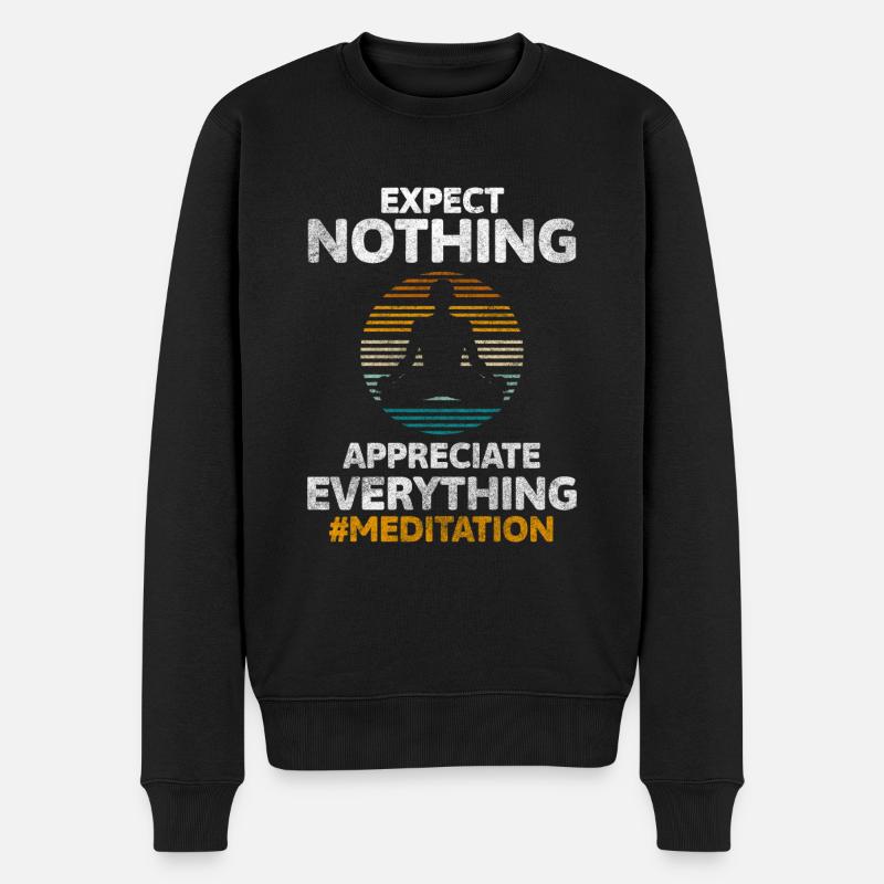 Yoga Seele Namaste Karma - Männer Premium Bio Pullover - Schwarz