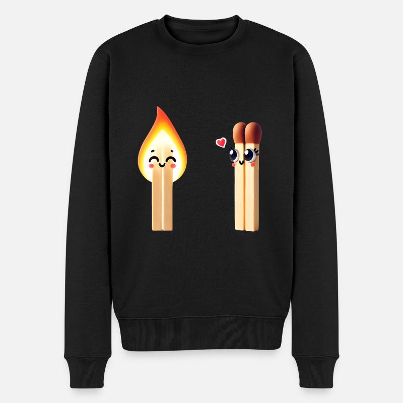 Conception ludique d’amis allumettes - Pull Premium bio Homme - noir