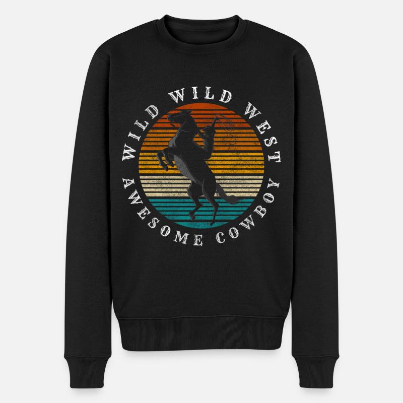 Cheval de cow-boy Texas - Pull Premium bio Homme - noir