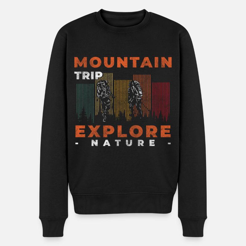 Kletterer Wanderer Alpen Seil - Männer Premium Bio Pullover - Schwarz