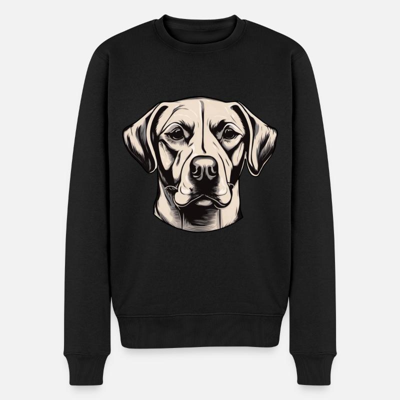 Hundehalter Pfote Vierbeiner Hundefreund - Männer Premium Bio Pullover - Schwarz