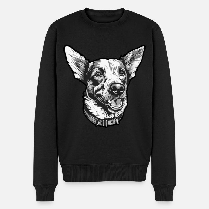 Hund Gassi Vierbeiner - Männer Premium Bio Pullover - Schwarz