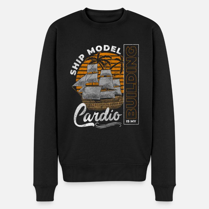 Modellschiff Kapitän Boote Schifffahrt - Männer Premium Bio Pullover - Schwarz