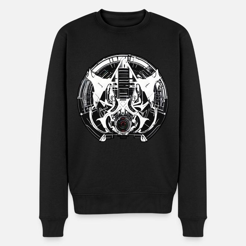 Techno Hardstyle Strahlen - Männer Premium Bio Pullover - Schwarz