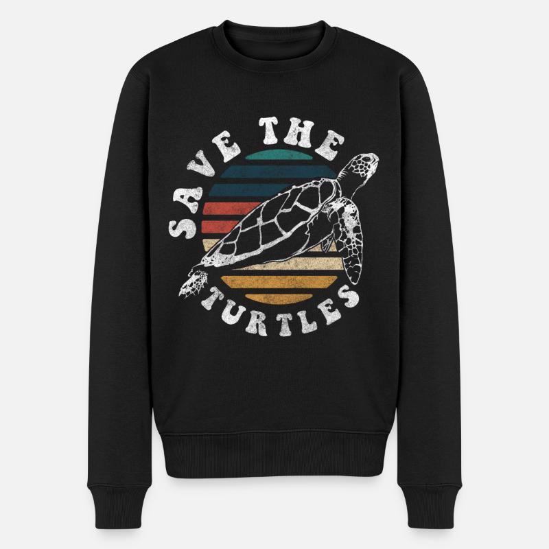 Schildkröte Reptilien Artenvielfalt - Männer Premium Bio Pullover - Schwarz