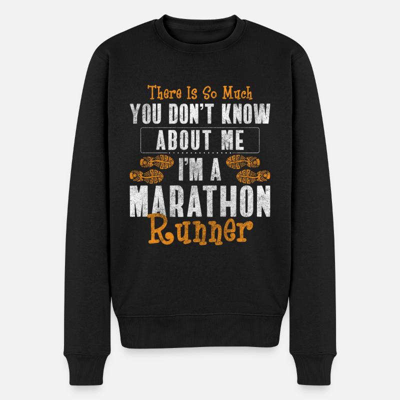 Marathon Sprinter Workout - Männer Premium Bio Pullover - Schwarz