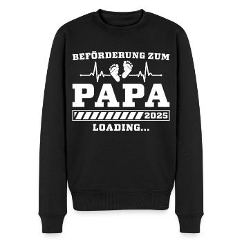 Papa 2025 Loading Schwangerschaftsankündigung - Männer Premium Bio Pullover - Schwarz - Vorne - Nico (187cm)