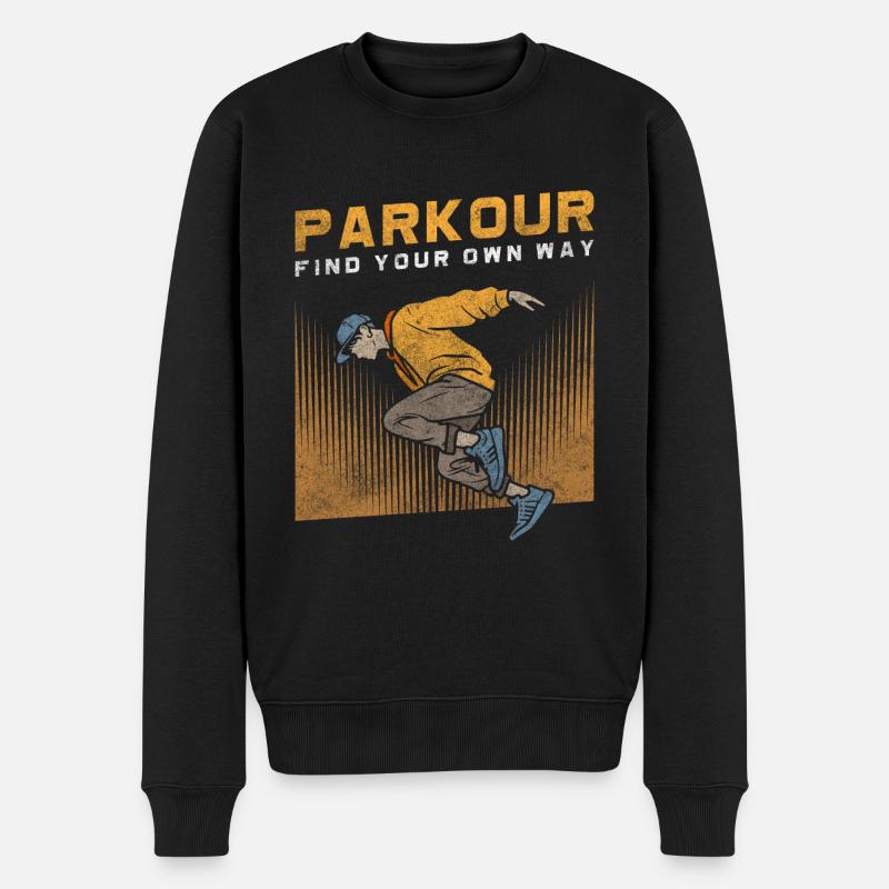 Freerunner Springer Underground Schnell - Männer Premium Bio Pullover - Schwarz