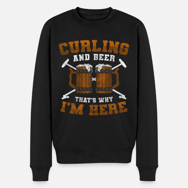 Essuie-glace de l'équipe de curling - Pull Premium bio Homme - noir