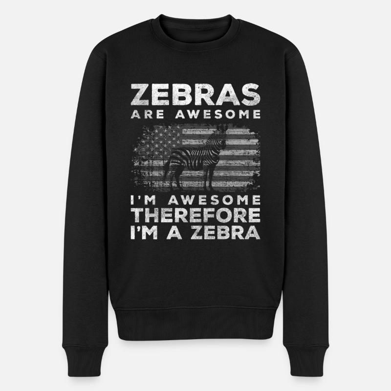 Zèbres animaux steppe Kenya - Pull Premium bio Homme - noir