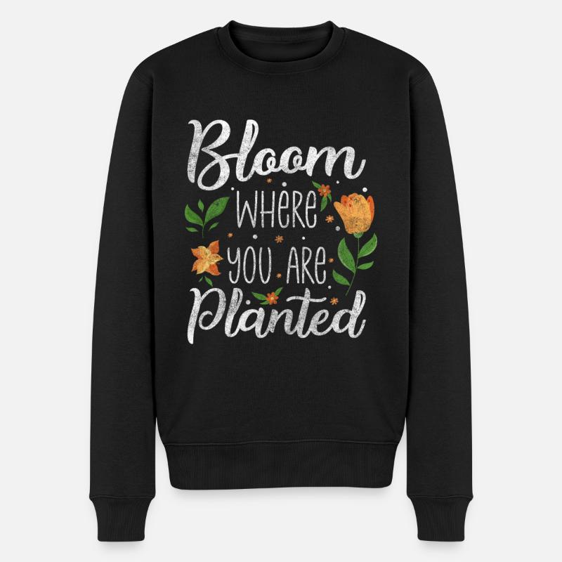 Blumen Duft Liebe Blumenstrauß - Männer Premium Bio Pullover - Schwarz