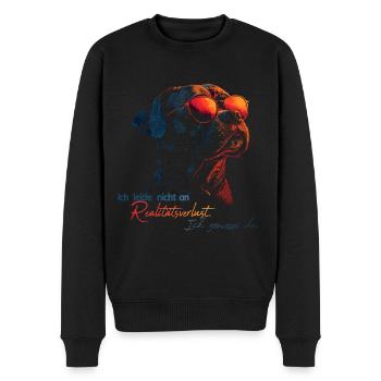 Hund mit sonnenbrille - Männer Premium Bio Pullover - Schwarz - Vorne - Nico (187cm)