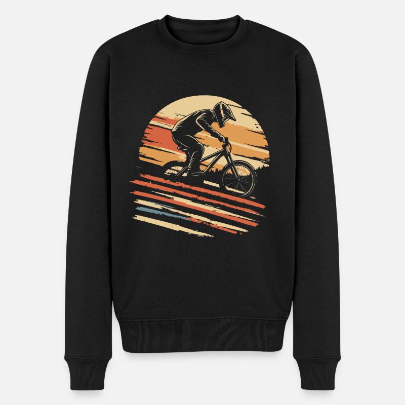 Downhill Mountainbiking Downhill Vintage - Männer Premium Bio Pullover - Schwarz