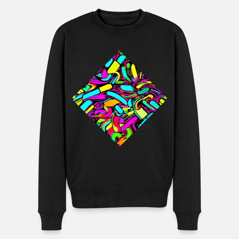 Neon Stil UV House Style - Männer Premium Bio Pullover - Schwarz