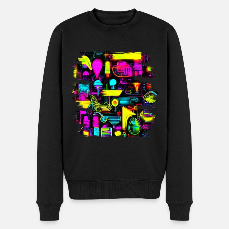 Néon Créatif Cyberglow Style Moderne - Pull Premium bio Homme - noir