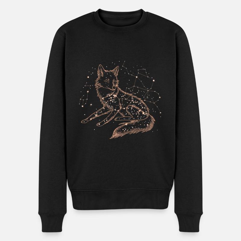 Fuchs Sternenhimmel Sternenbild - Männer Premium Bio Pullover - Schwarz