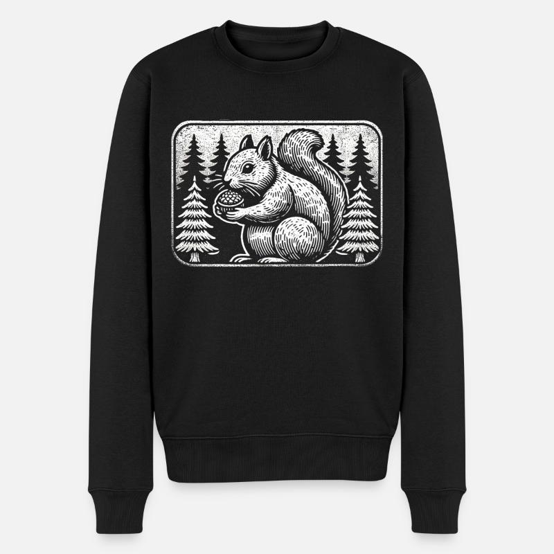 Eichhörnchen - Männer Premium Bio Pullover - Schwarz