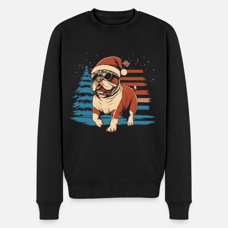 Cool bouledogue anglais Noël - Pull Premium bio Homme - noir