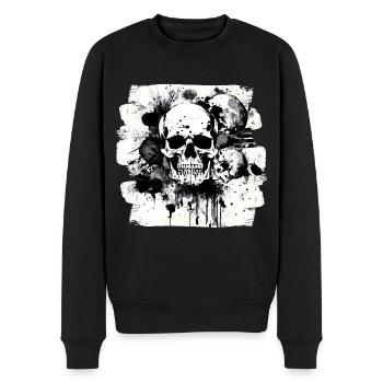Totenkopf Trash Polka Heavy Metal - Männer Premium Bio Pullover - Schwarz - Vorne - Nico (187cm)