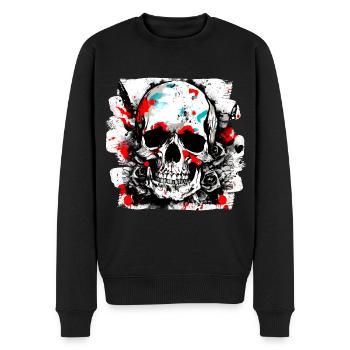 Biker Club Tattoo Trash Polka Style - Männer Premium Bio Pullover - Schwarz - Vorne - Nico (187cm)