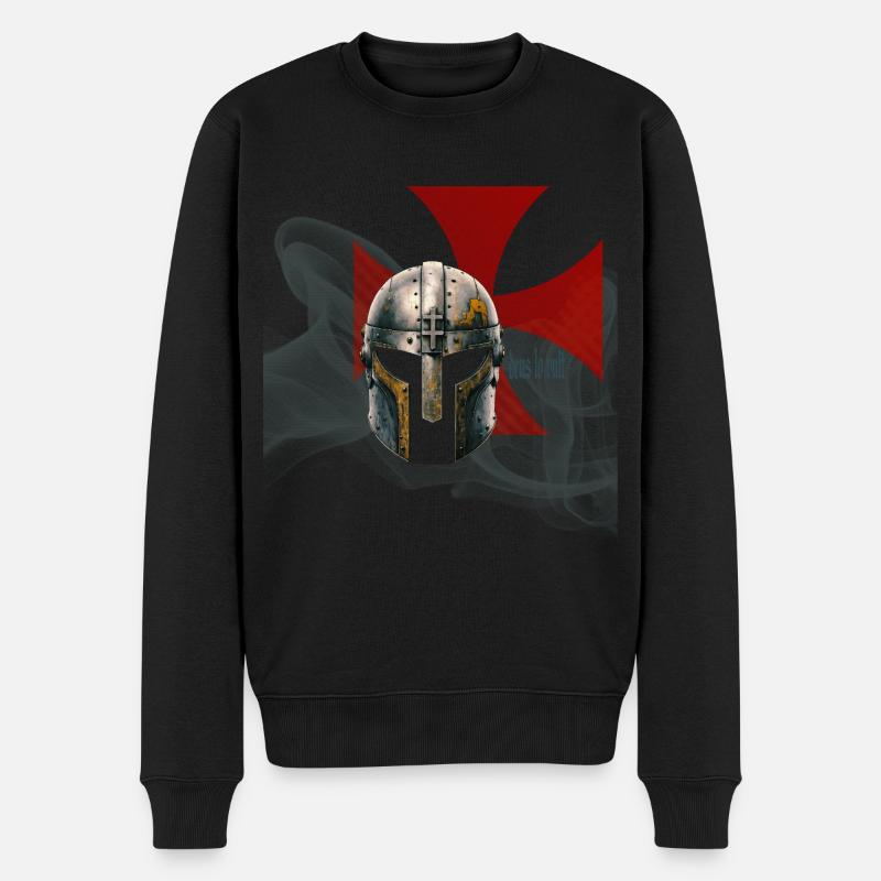 Casque médiéval des Templiers - Pull Premium bio Homme - noir