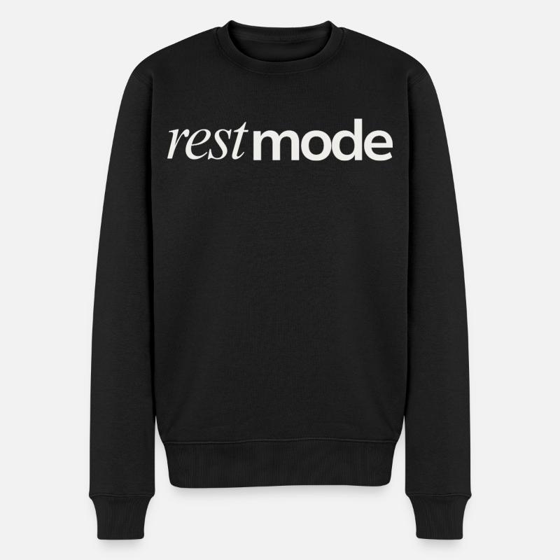 Rest Mode Mood - Männer Premium Bio Pullover - Schwarz