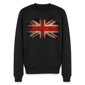 Great Britain Flagge Used Look - Männer Premium Bio Pullover - Schwarz - Vorne - Nico (187cm)