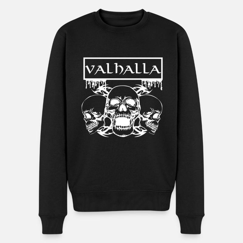Valhalla - Männer Premium Bio Pullover - Schwarz