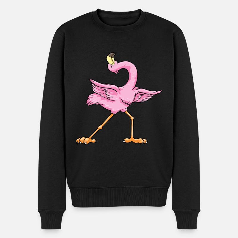 Flamingo faisant du yoga - Pull Premium bio Homme - noir