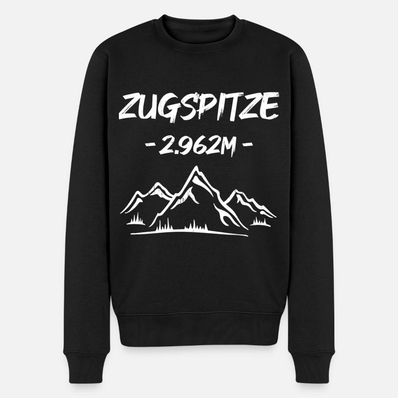 Zugspitze - 2.962m - - Männer Premium Bio Pullover - Schwarz