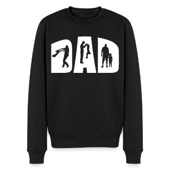 Vater und Tochter Papa 2021 Vatertag Geschenk - Männer Premium Bio Pullover - Schwarz - Vorne - Nico (187cm)