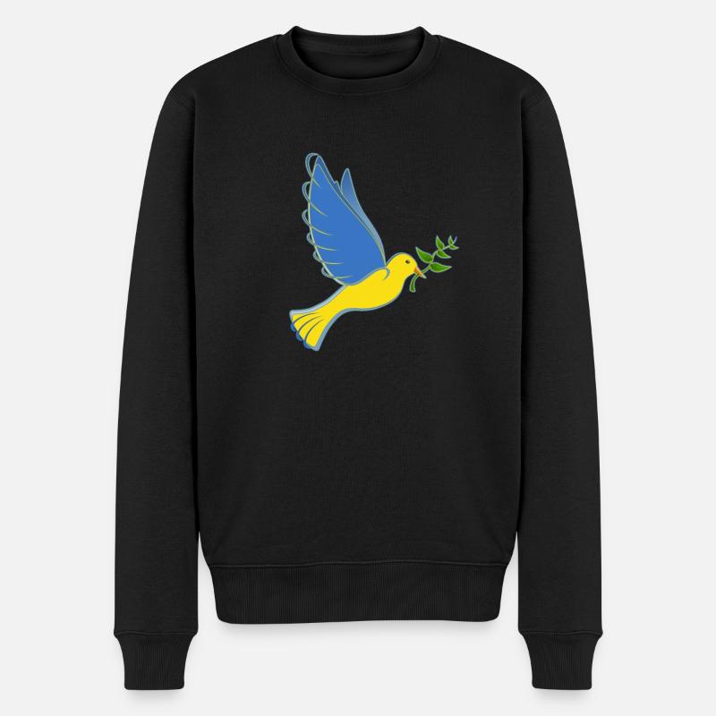 Unterstütze die Ukraine mit I stand with Ukraine - Männer Premium Bio Pullover - Schwarz