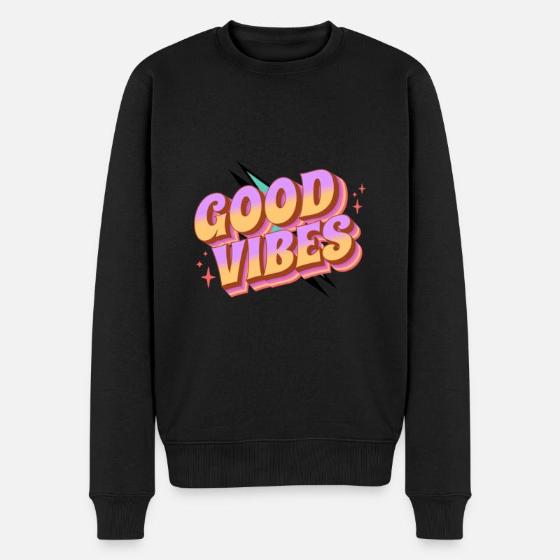 Good Vibes Retro Shirt - Pull Premium bio Homme - noir