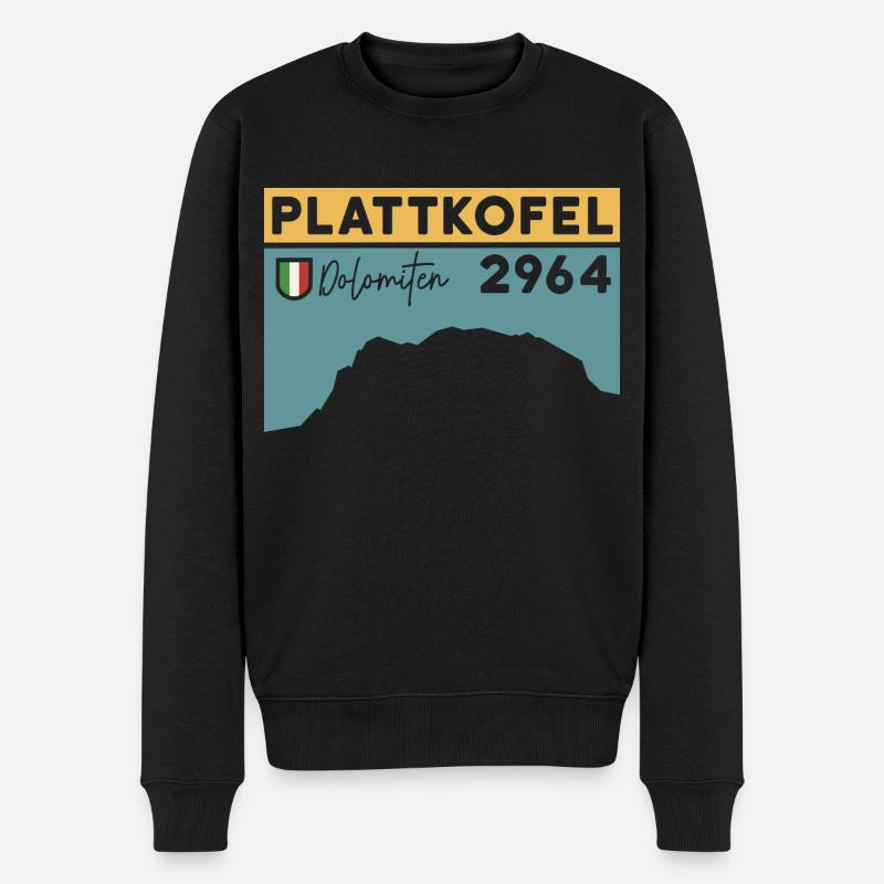 Plattkofel Höhe Klettersteig Umrundung Wanderung - Männer Premium Bio Pullover - Schwarz