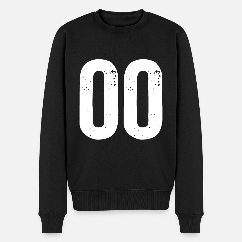 00 Numéros Blanc - Pull Premium bio Homme - noir