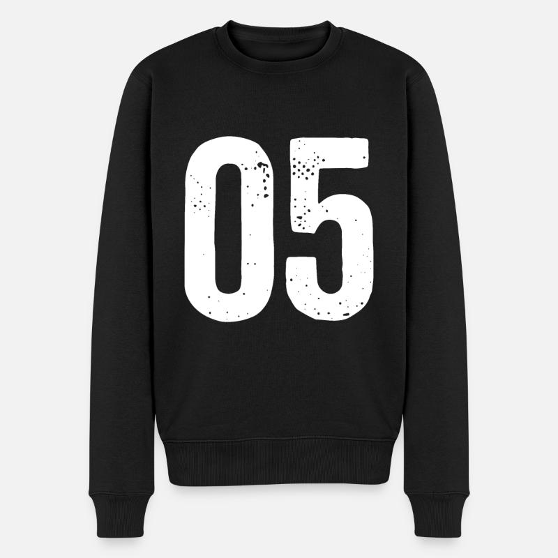 05 Numéros Blanc - Pull Premium bio Homme - noir