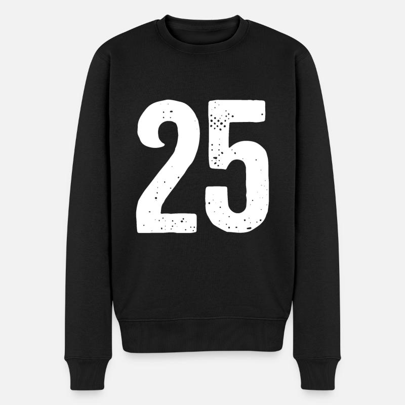 25 Numéros Blanc - Pull Premium bio Homme - noir