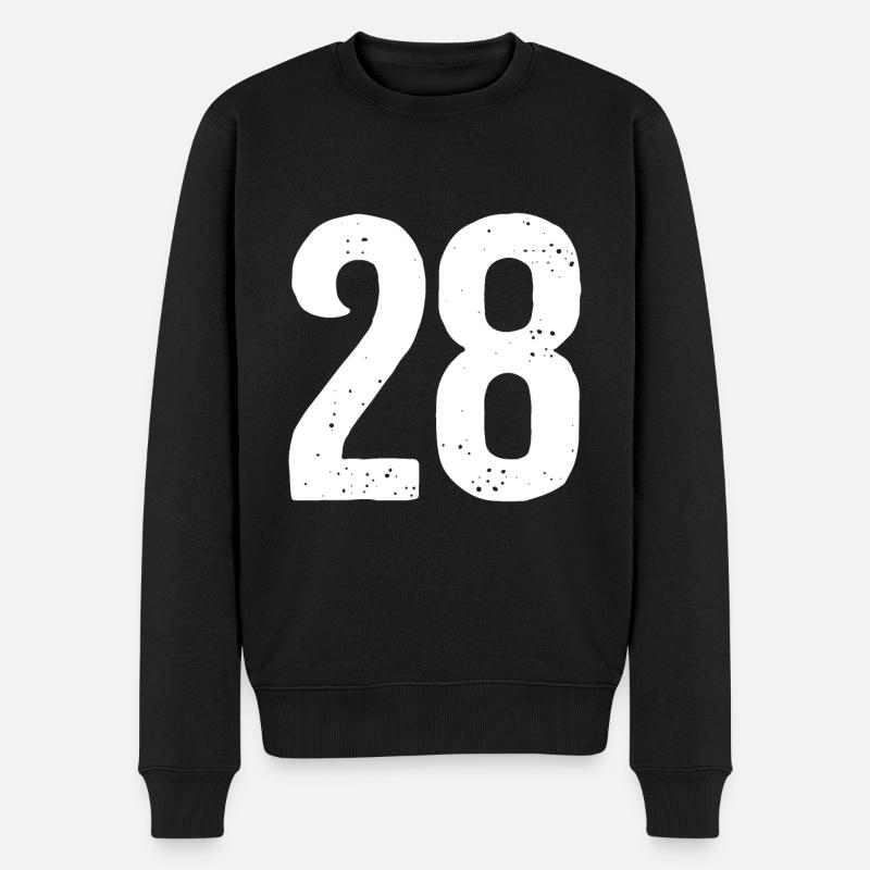 28 Numéros Blanc - Pull Premium bio Homme - noir