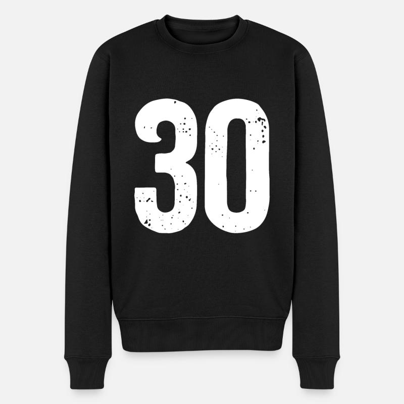30 Numéros Blanc - Pull Premium bio Homme - noir
