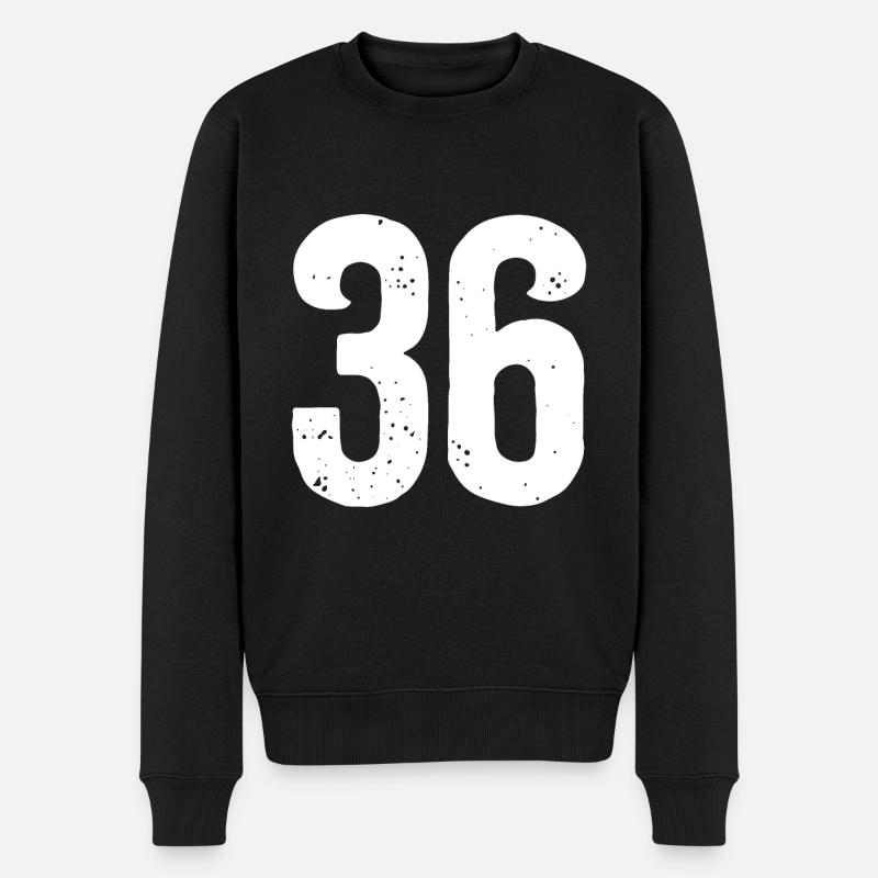 36 numéros blancs - Pull Premium bio Homme - noir
