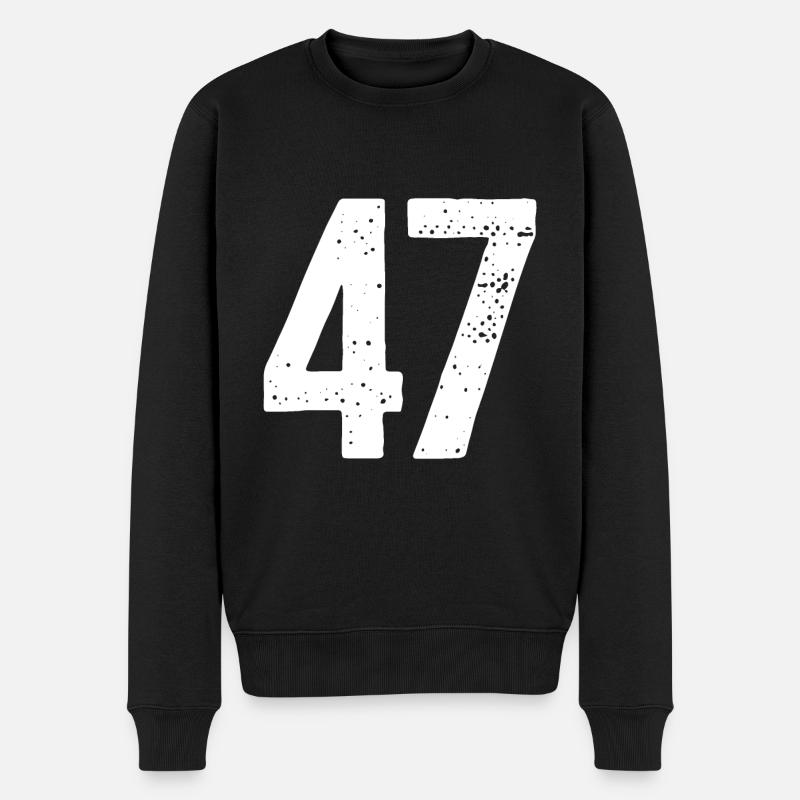 47 Numéros Blanc - Pull Premium bio Homme - noir