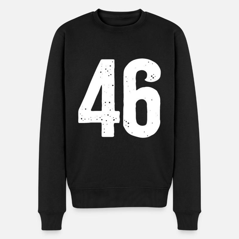 46 Zahlen Weiß - Männer Premium Bio Pullover - Schwarz