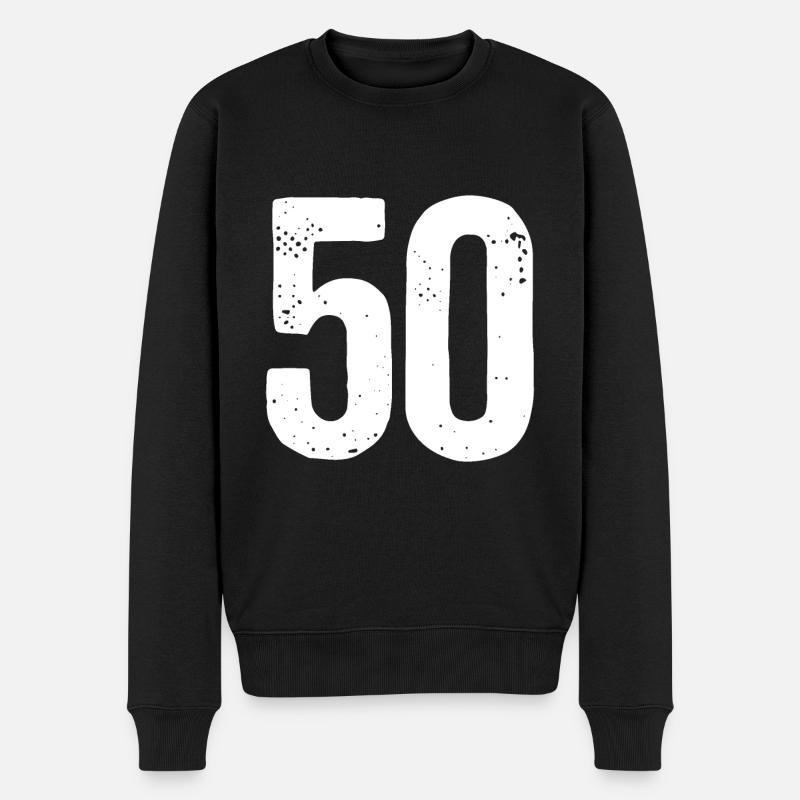 50 numéros blancs - Pull Premium bio Homme - noir