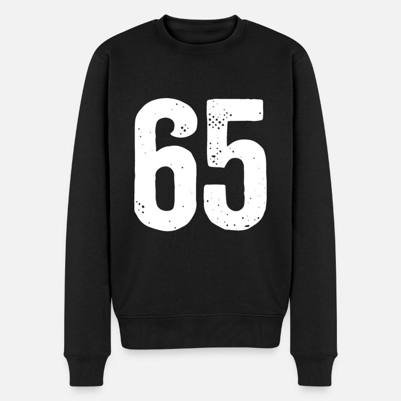 65 Numéros Blanc - Pull Premium bio Homme - noir