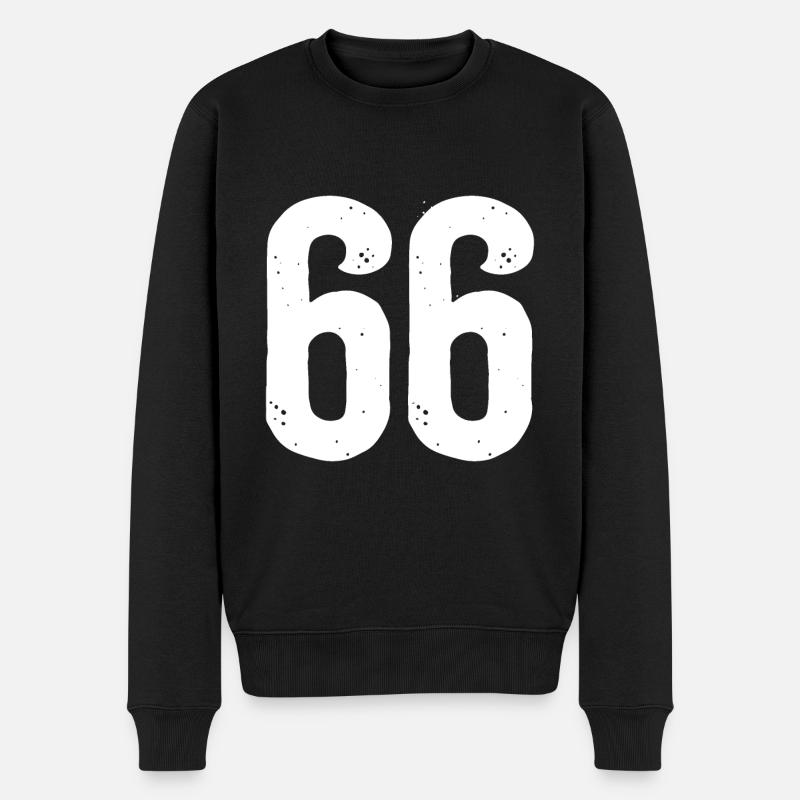 66 Numéros Blanc - Pull Premium bio Homme - noir