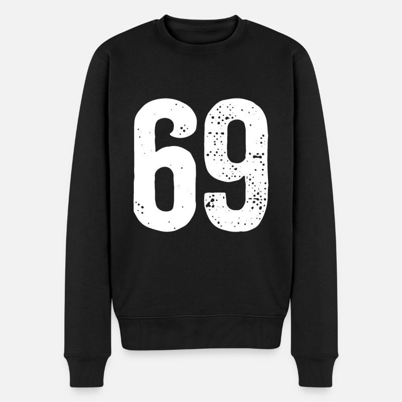 69 Numéros Blanc - Pull Premium bio Homme - noir