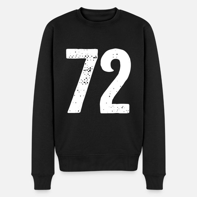 72 Numéros Blanc - Pull Premium bio Homme - noir